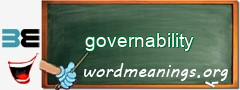 WordMeaning blackboard for governability